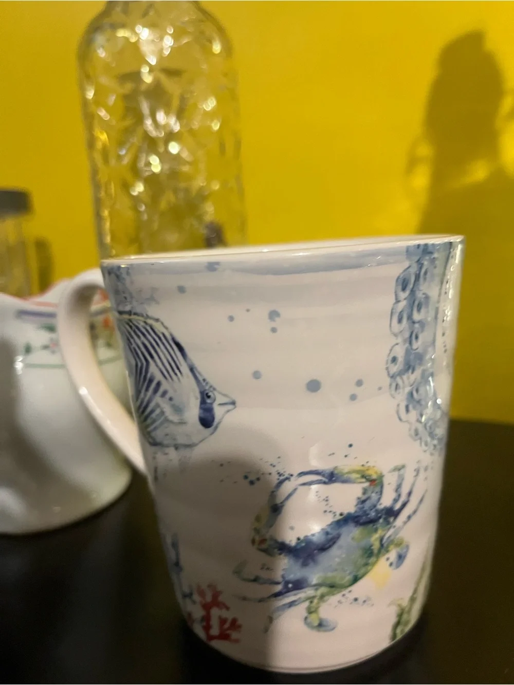 Pier 1 Ironstone Sea Life oversized mug